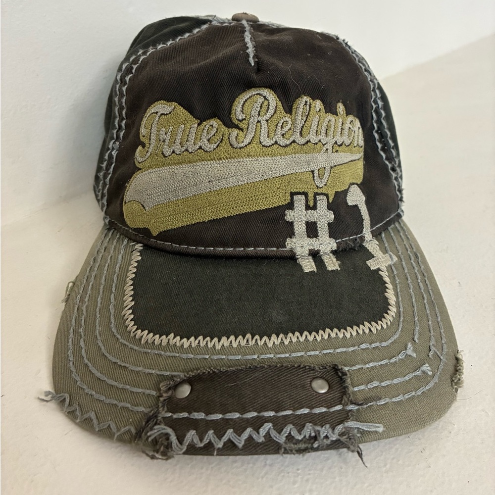 Vintage True Religion Distressed #1 Adjustable Hat Cap